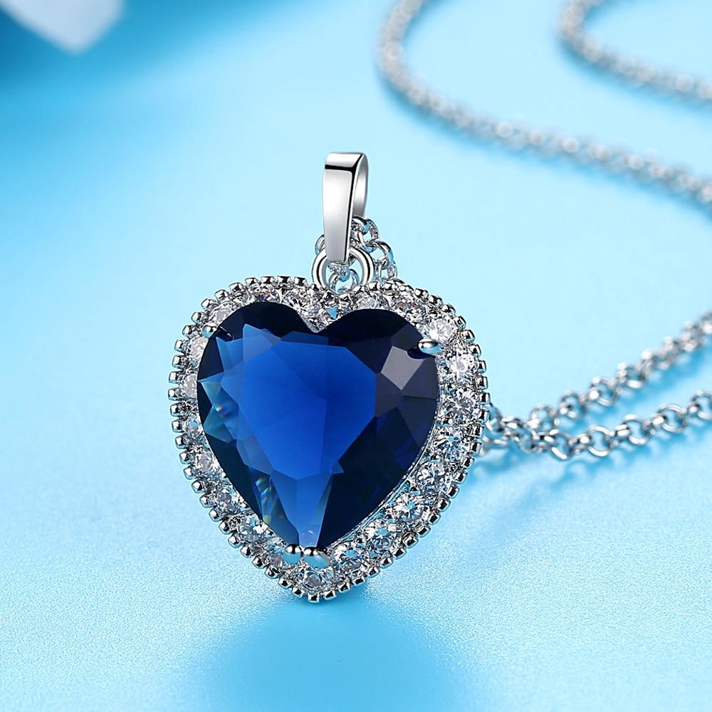 Classic Titanic Ocean Heart Pendant Necklace