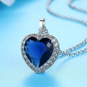 Classic Titanic Ocean Heart Pendant Necklace