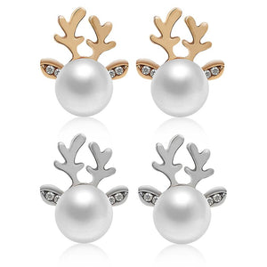 Christmas Pearl Antlers Earrings