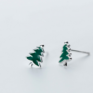 S925 Christmas Tree Earrings