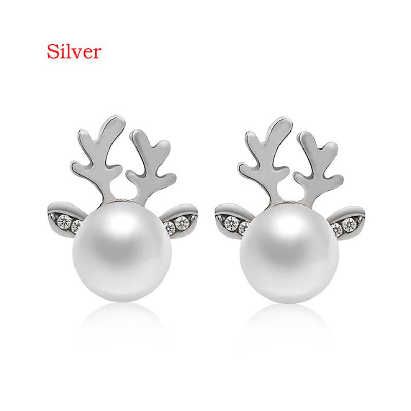 Christmas Pearl Antlers Earrings