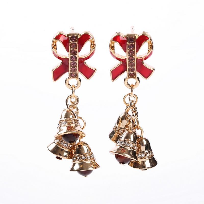 Christmas bell Bow Earrings