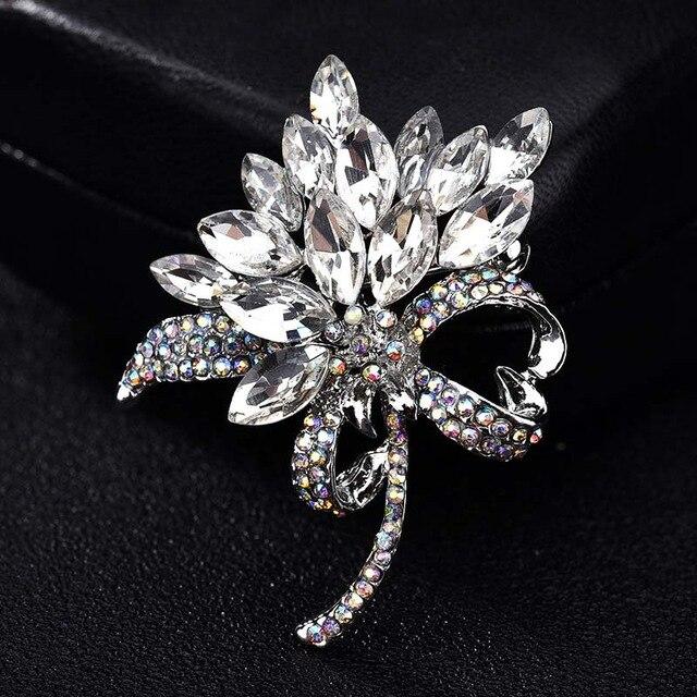 Flower Rhinestone Brooch