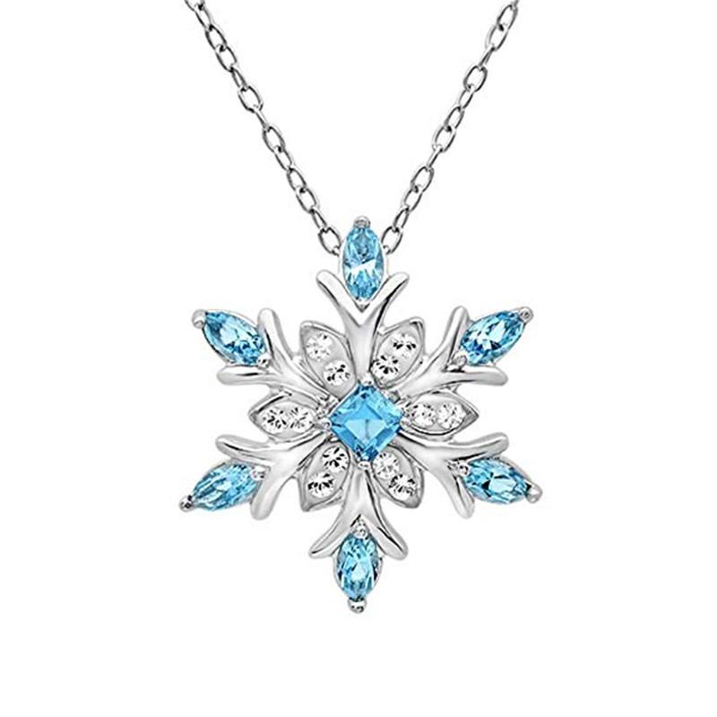 Zircon Christmas Snowflake Necklace