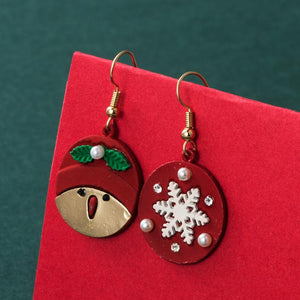 Christmas Series Santa Claus Snowflake Elk Earrings