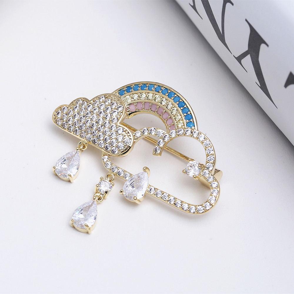 Rainbow Zircon Brooch