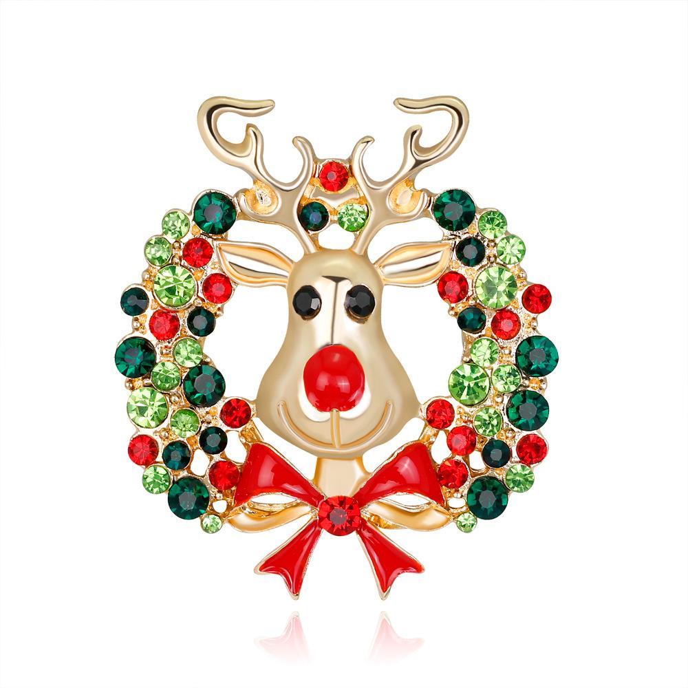 Festive Christmas Deer Brooch