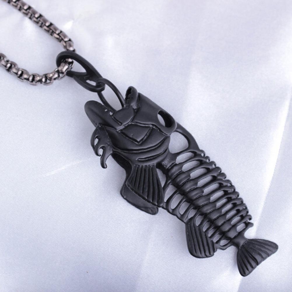 Exaggerated Fish & Fishing Hook Pendant