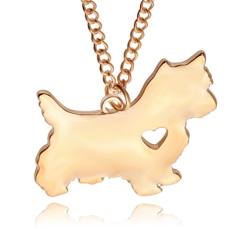 Yorkshire Terrier Dog Heart Necklace