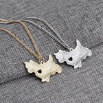 Yorkshire Terrier Dog Heart Necklace