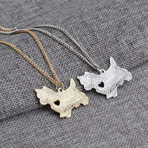 Yorkshire Terrier Dog Heart Necklace