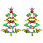 Christmas Tree Earrings With Diamonds