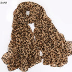 Leopard Print Chiffon Scarf