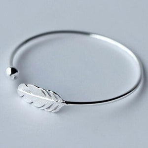 Hot 925 Silver Feather Bracelet