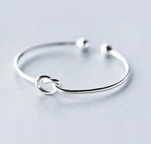 925 Sterling Silver Heart-shaped  Knot  Bracelet