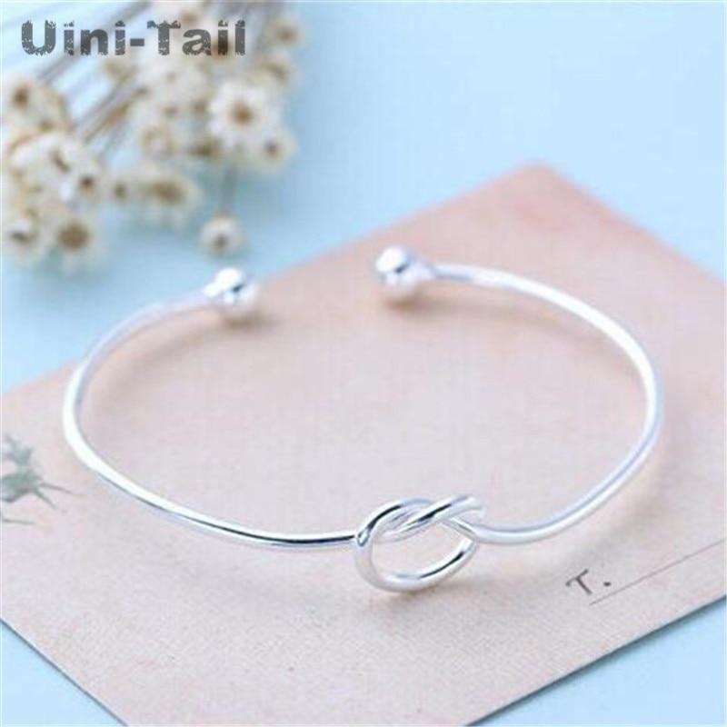 925 Sterling Silver Heart-shaped  Knot  Bracelet