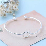 925 Sterling Silver Heart-shaped  Knot  Bracelet