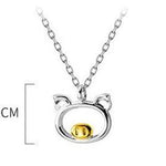 925 Sterling Silver Cute Pig Necklace