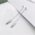 Hot 925 Silver Feather Earrings