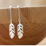 Hot 925 Silver Feather Earrings