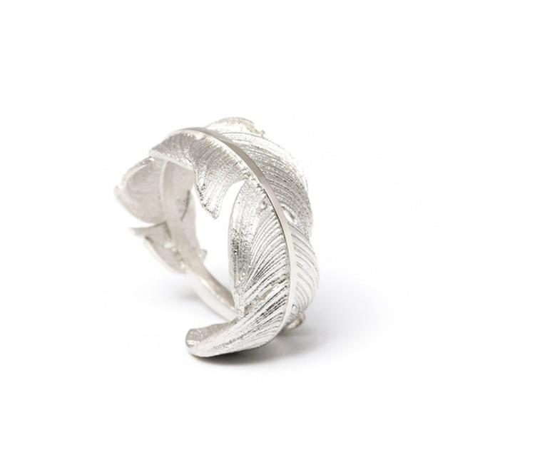 925 Sterling Silver Feather Ring