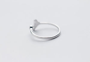 925 Sterling Silver Whale Tail Ring