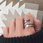 Three-layer Pearl 925 sterling Silver Ring