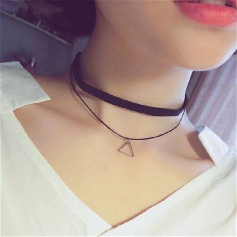 Triangle Geometric Pendant Necklace