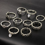 Trendy Fashion Rings 10 Piece Set