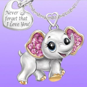 Never Forget I Love You Elephant Necklace