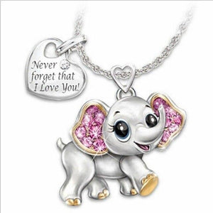 Never Forget I Love You Elephant Necklace