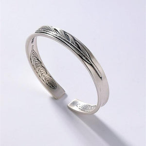 Handmade  925 Sterling Silver Feather Bracelet