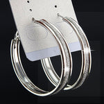 Silver Frosted Big Hoop Earrings