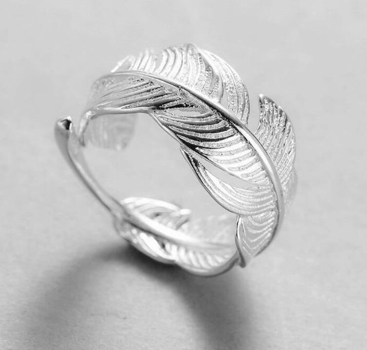 925 Sterling Silver Feather Ring