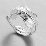 925 Sterling Silver Feather Ring