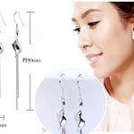 925 Sterling Silver Exaggerated Torsion Tassel Silver Earrings