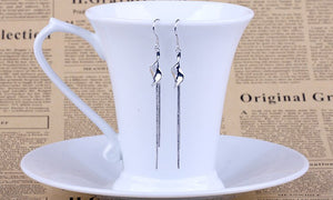 925 Sterling Silver Exaggerated Torsion Tassel Silver Earrings