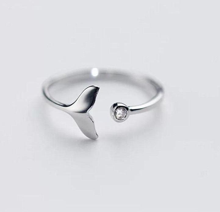 925 Sterling Silver Whale Tail Ring