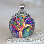 Tree Of Life Glass Statement Necklace