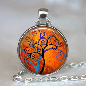 Tree Of Life Glass Statement Necklace