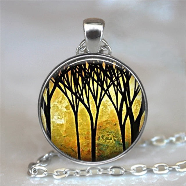 Tree Of Life Glass Statement Necklace