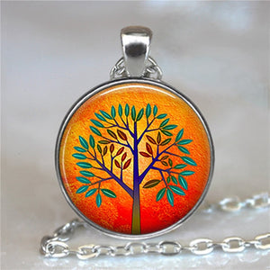 Tree Of Life Glass Statement Necklace