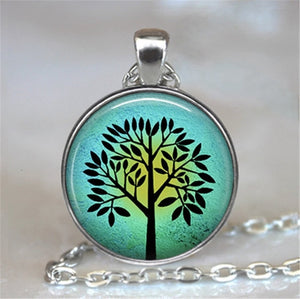 Tree Of Life Glass Statement Necklace