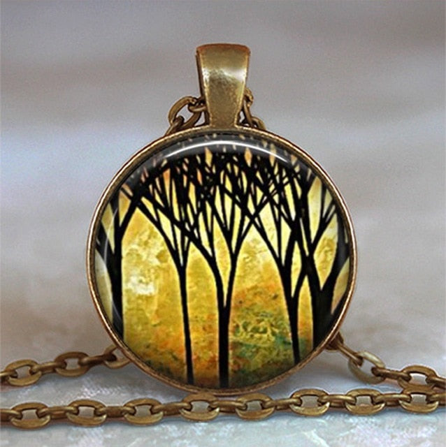 Tree Of Life Glass Statement Necklace