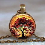 Tree Of Life Glass Statement Necklace