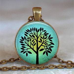 Tree Of Life Glass Statement Necklace