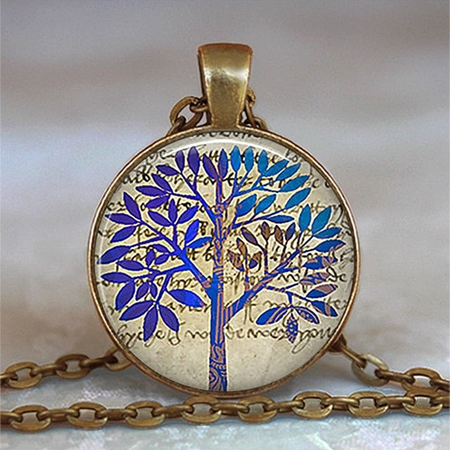 Tree Of Life Glass Statement Necklace