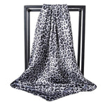 Luxury Silk Satin Leopard Print Scarf