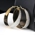 Silver Frosted Big Hoop Earrings