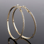 Silver Frosted Big Hoop Earrings